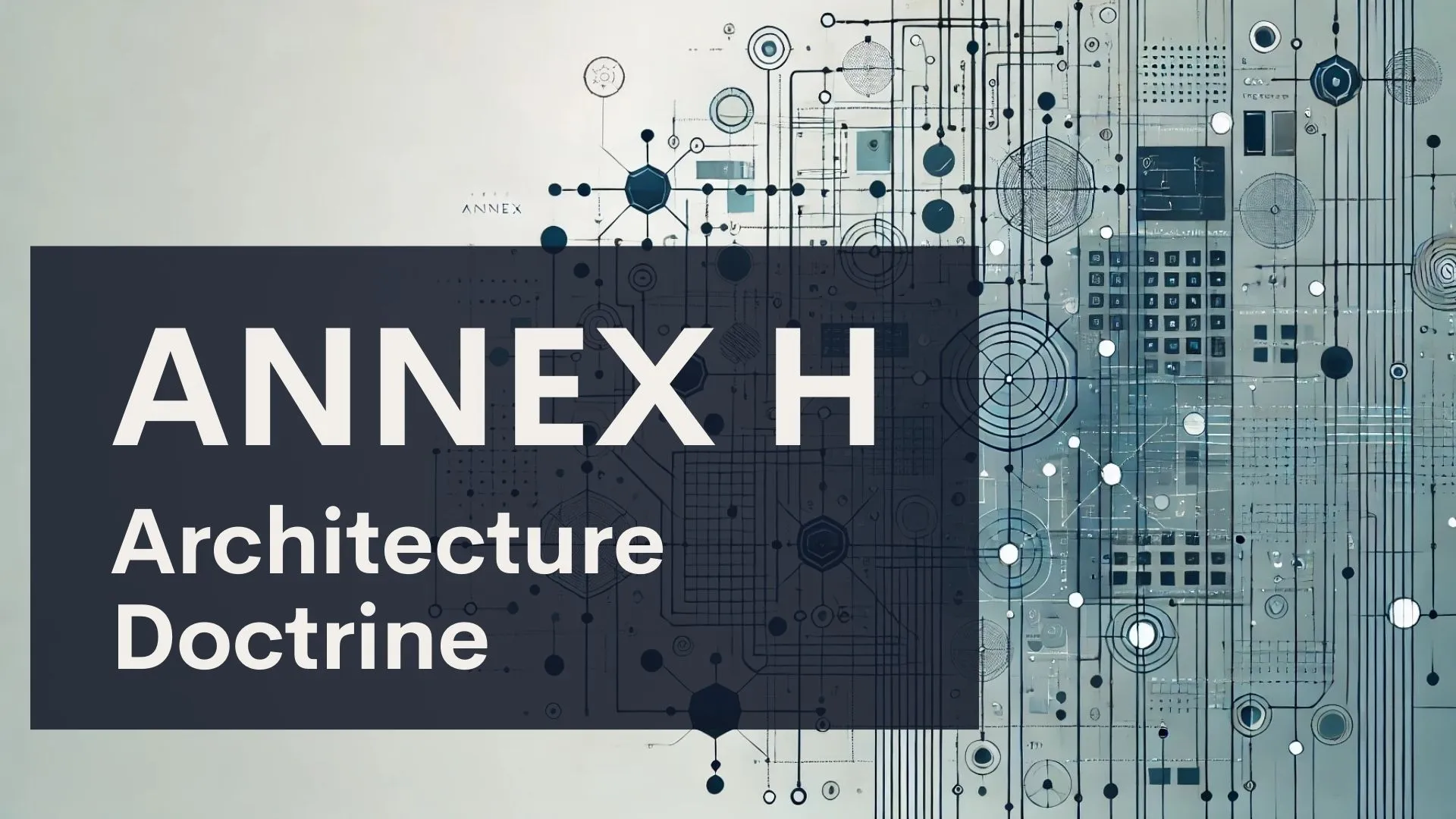 A graphic with abstract circuit-like patterns and geometric shapes. Large text reads 