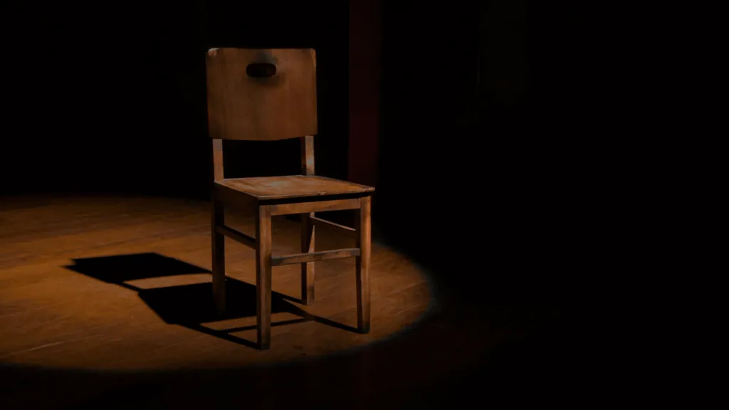 Empty chair on a stage