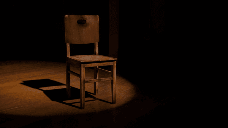 Empty chair on a stage