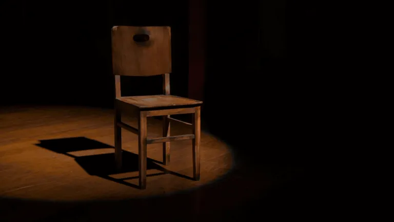 Empty chair on a stage