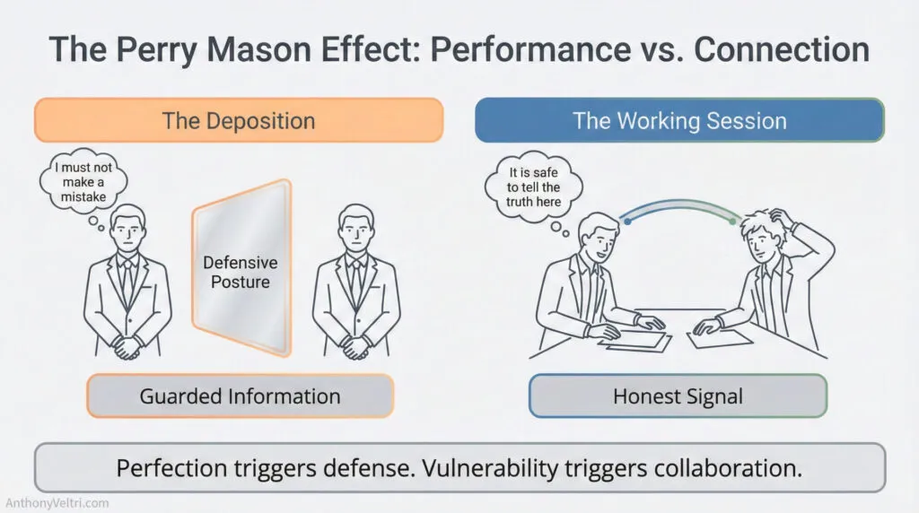 This diagram illustrates how guarded behaviors can lead to defensiveness, while vulnerability appears to foster collaboration.