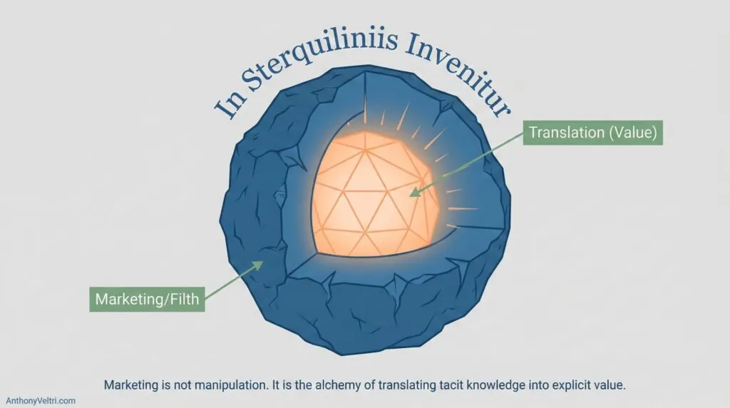 This diagram illustrates how marketing can surface valuable insights by translating tacit knowledge into explicit value.