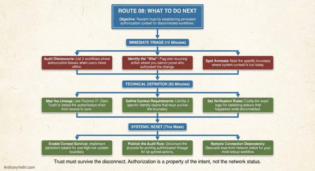 This diagram illustrates three staged actions—Immediate Triage, Technical Definition, and Systemic Reset—for restoring user trust.