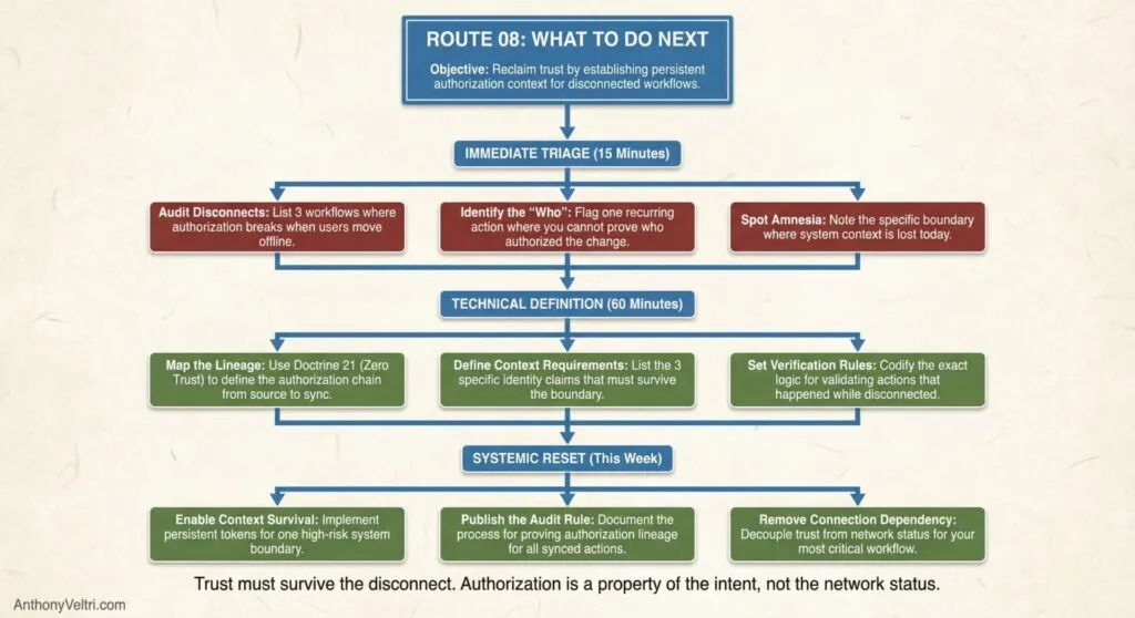 This diagram illustrates three staged actions—Immediate Triage, Technical Definition, and Systemic Reset—for restoring user trust.