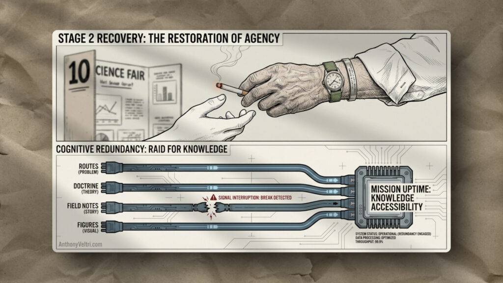 This diagram illustrates disrupted information routes—