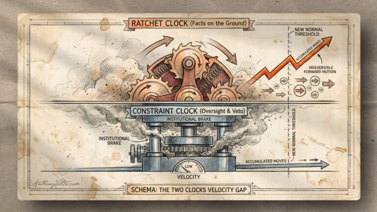 A vintage-style diagram shows gears labeled 